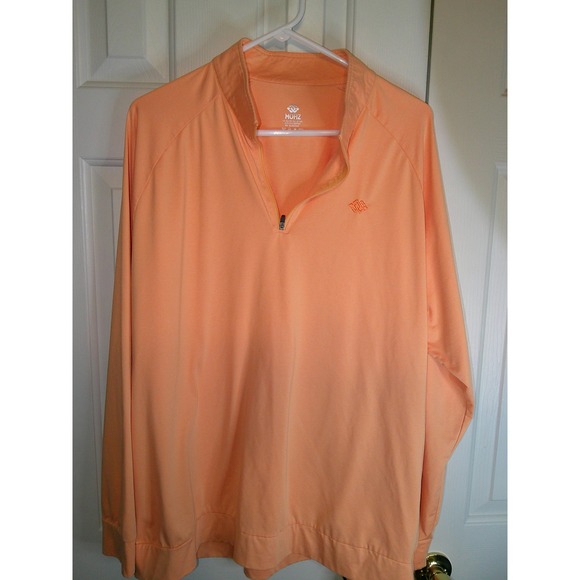MOFIZ Pullover Golf Athletic Lightweight 1/4 Zip Peach‎ Orange XL - Picture 1 of 3